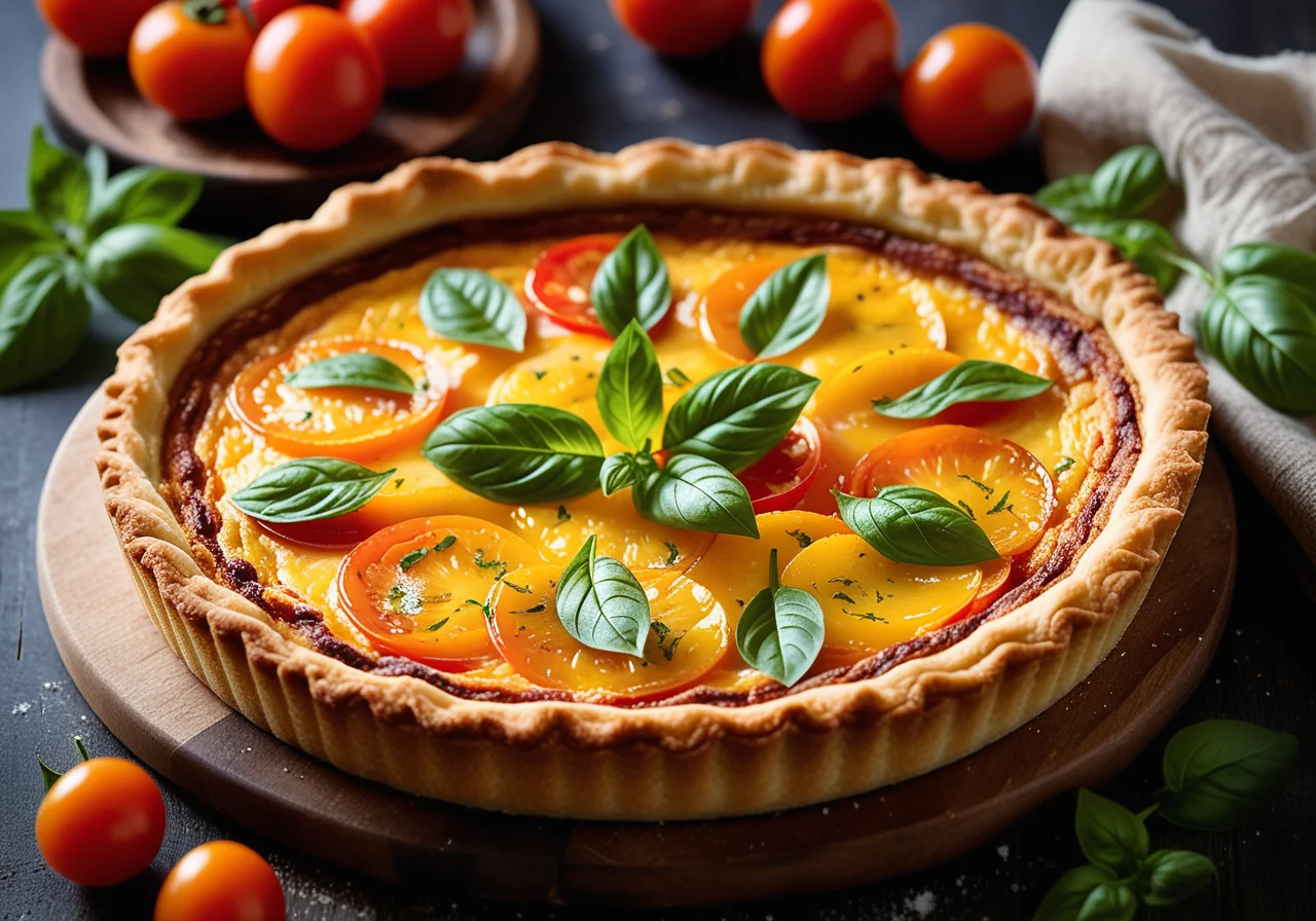 Tomato Quiche with Basilisk