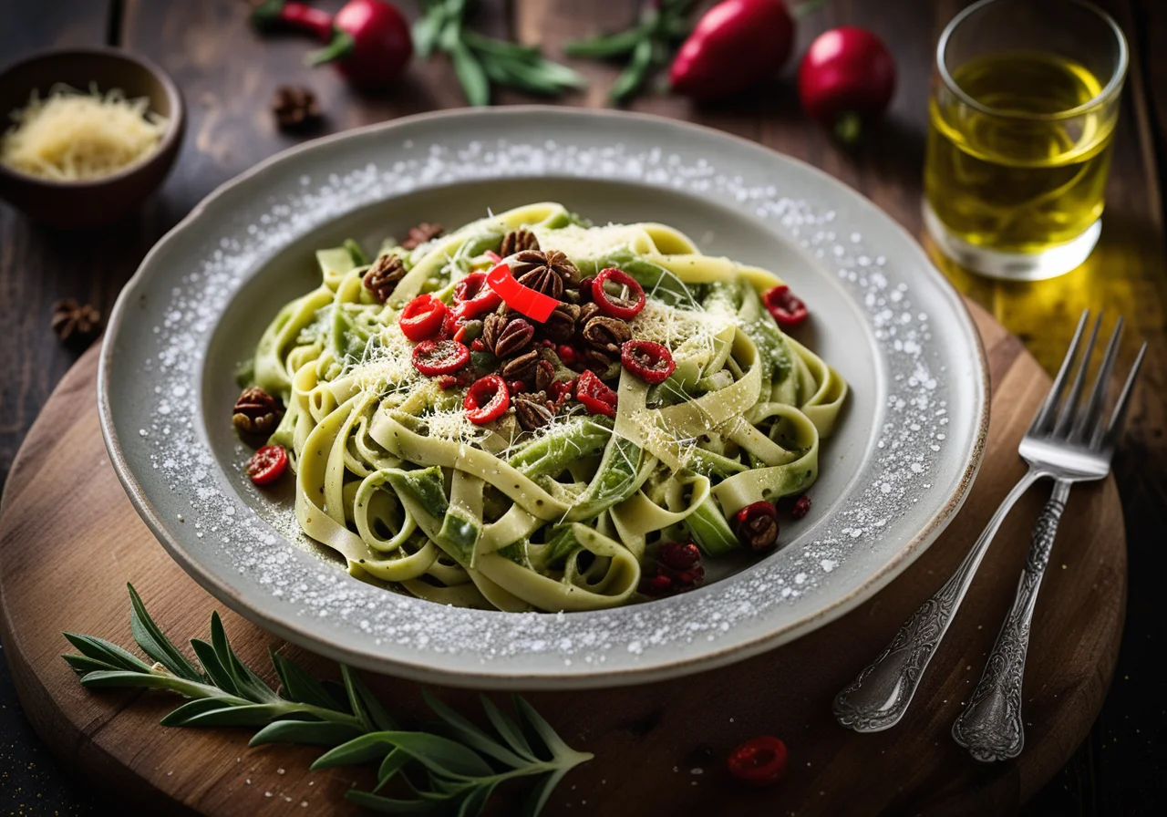 Bandnudeln mit Artischocken und Kapern