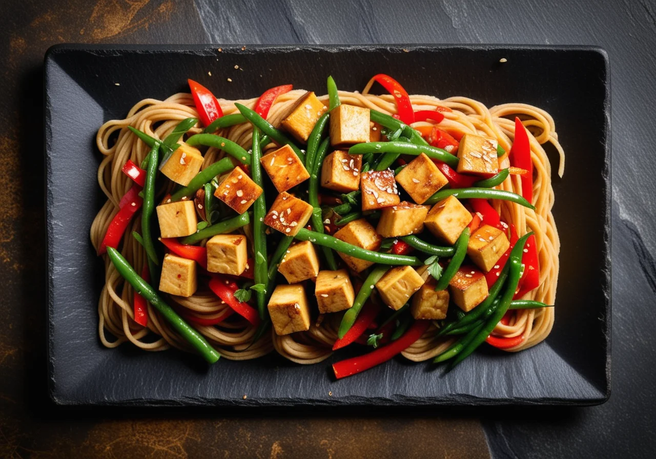 Noodle Vegetable Pan with Tofu