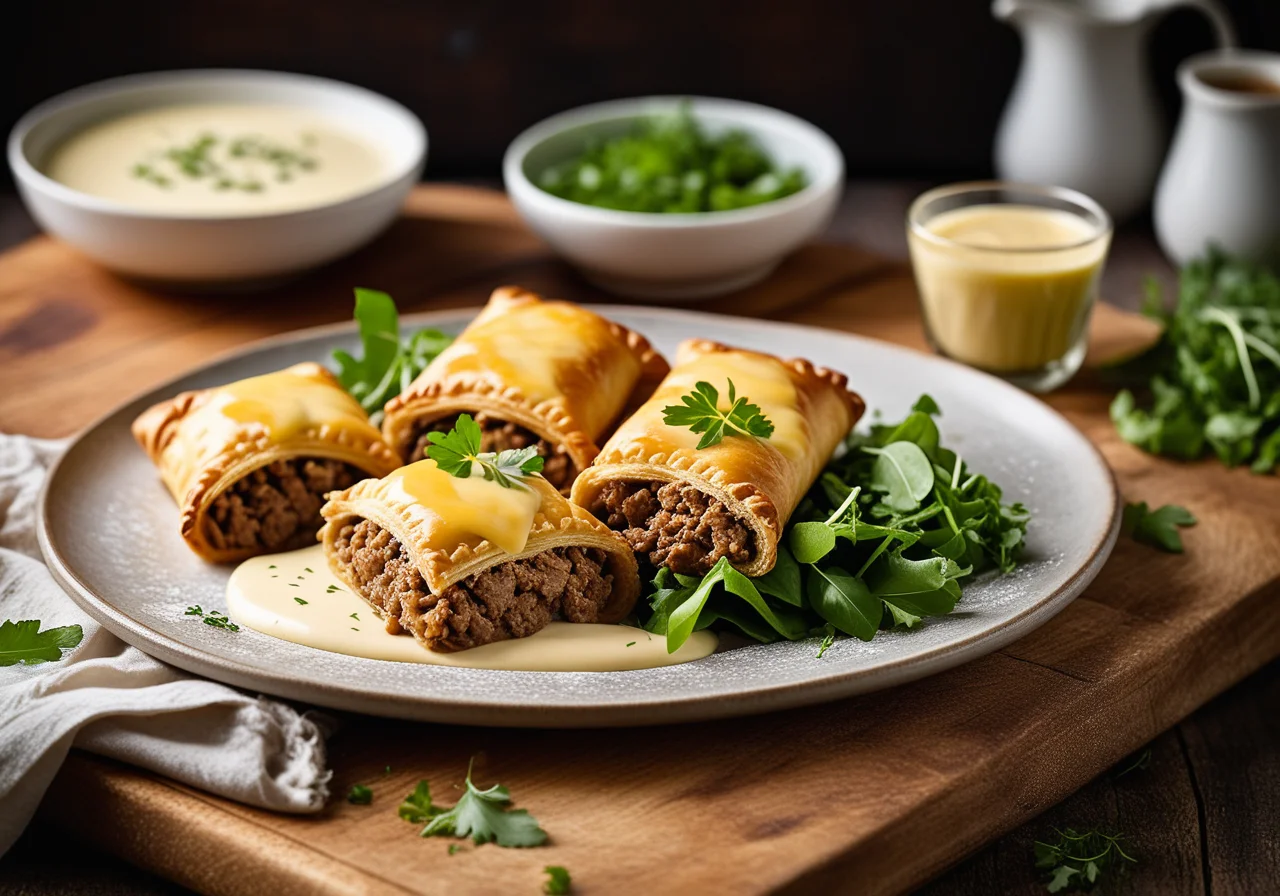 Small Strudels with Veal and Rapunzel Sauce