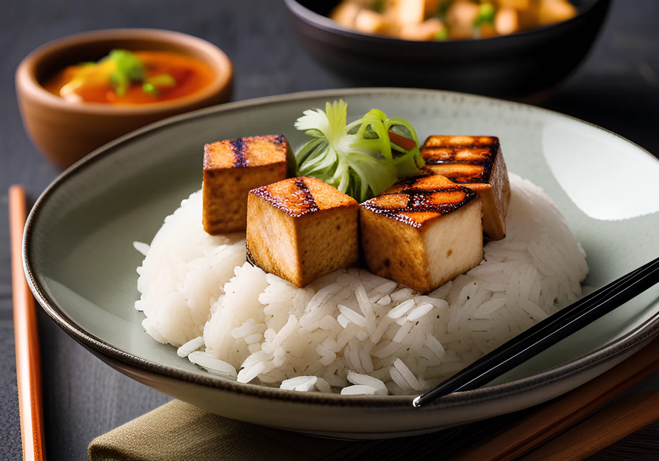 Rice with Marinated Tofu