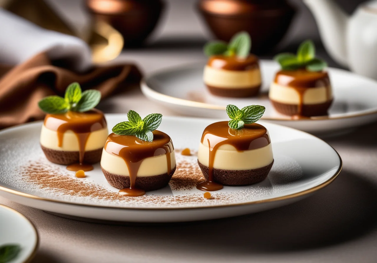 Mini Molds with Caramel Cream Set in Water Bath