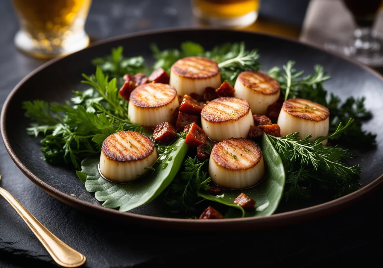 Scallop Salad with Beer Dressing