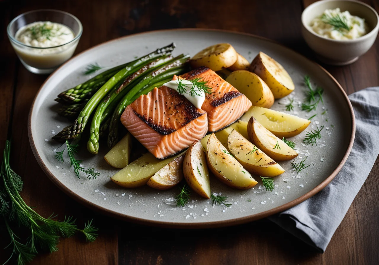Wild Salmon with Leeks