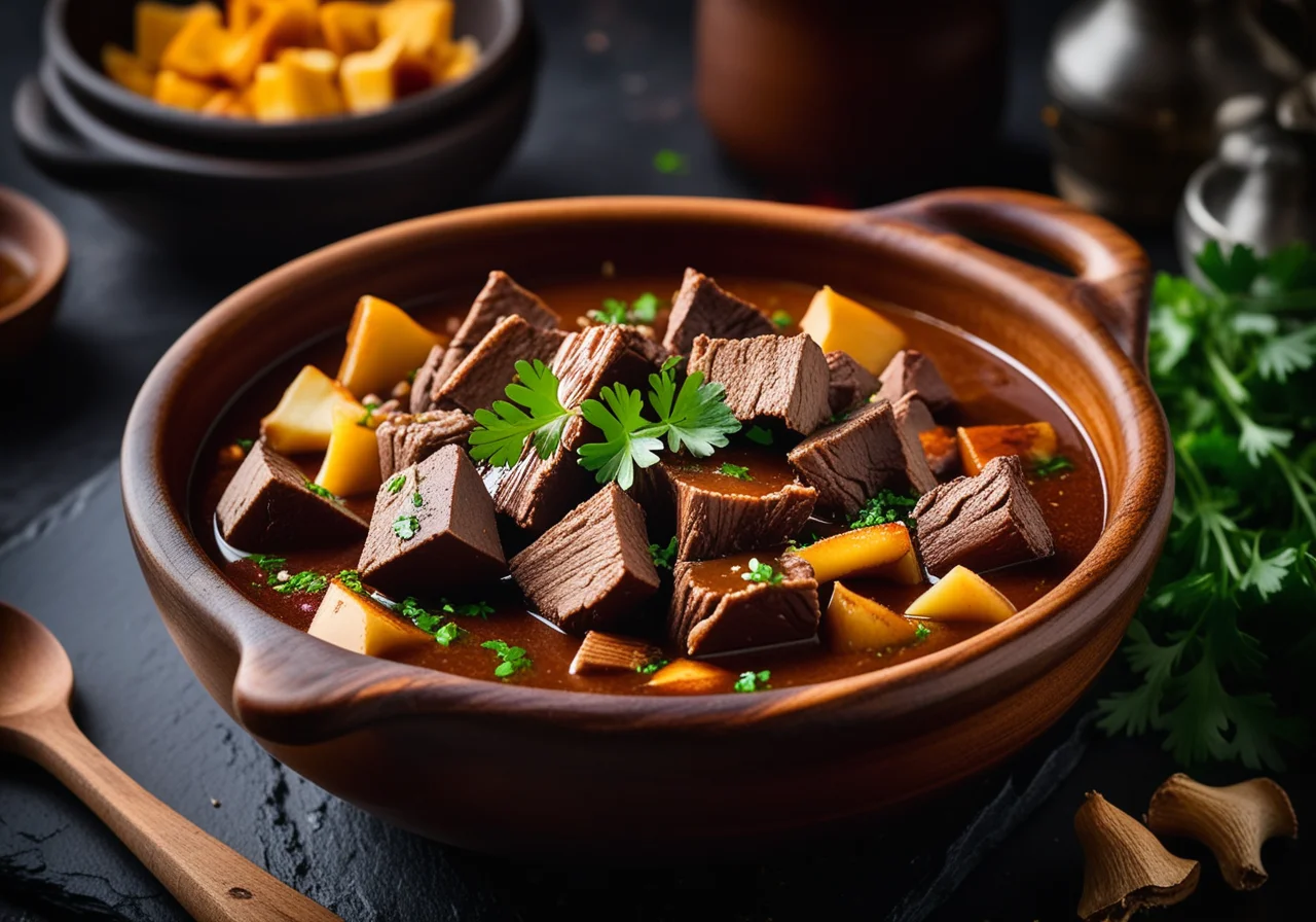 Moose Stew with Chanterelles