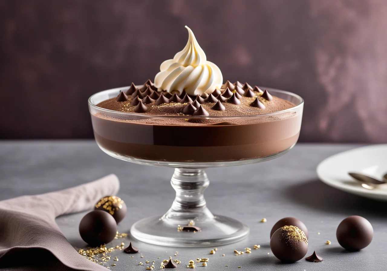 Chocolate Mousse with Meringue Drops