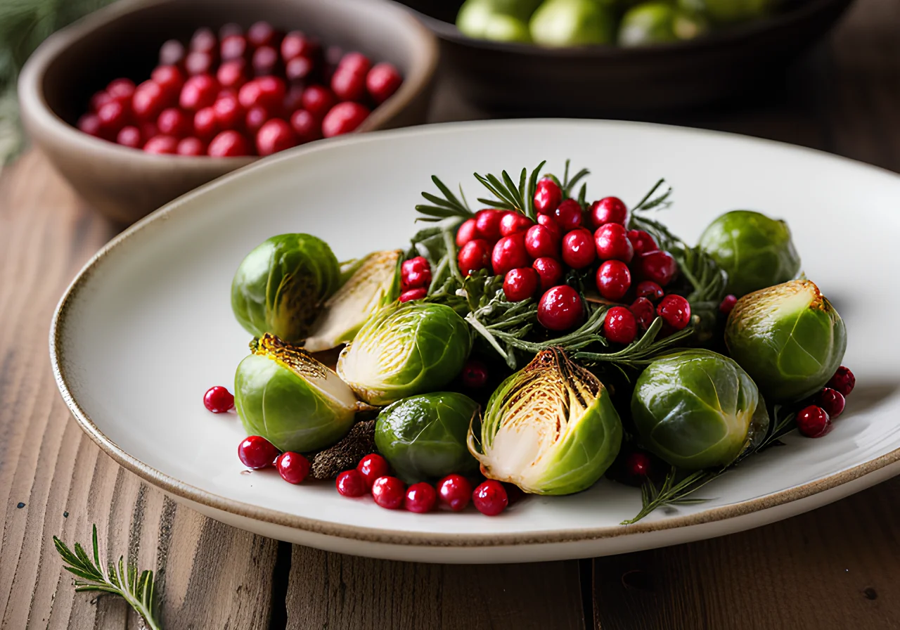 Brussels Sprouts Pan with Lingonberries