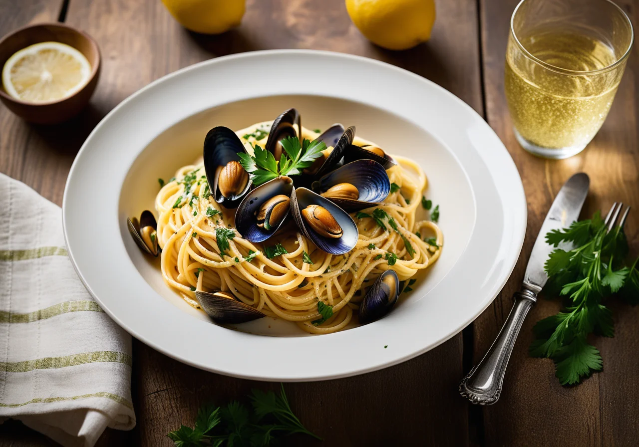 Spaghetti with Venus mussels
