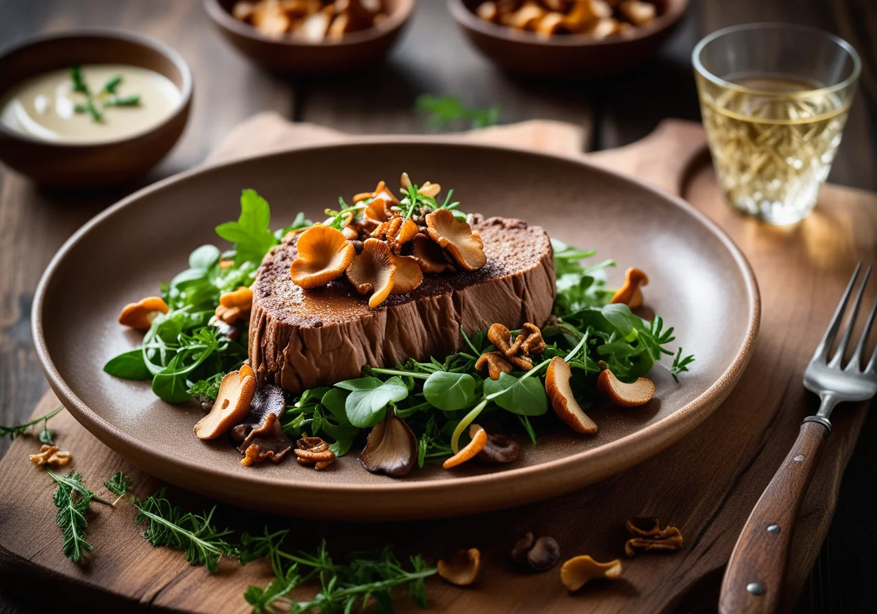 Calf Tafelspitz with Braised Romanasalat and Chanterelles