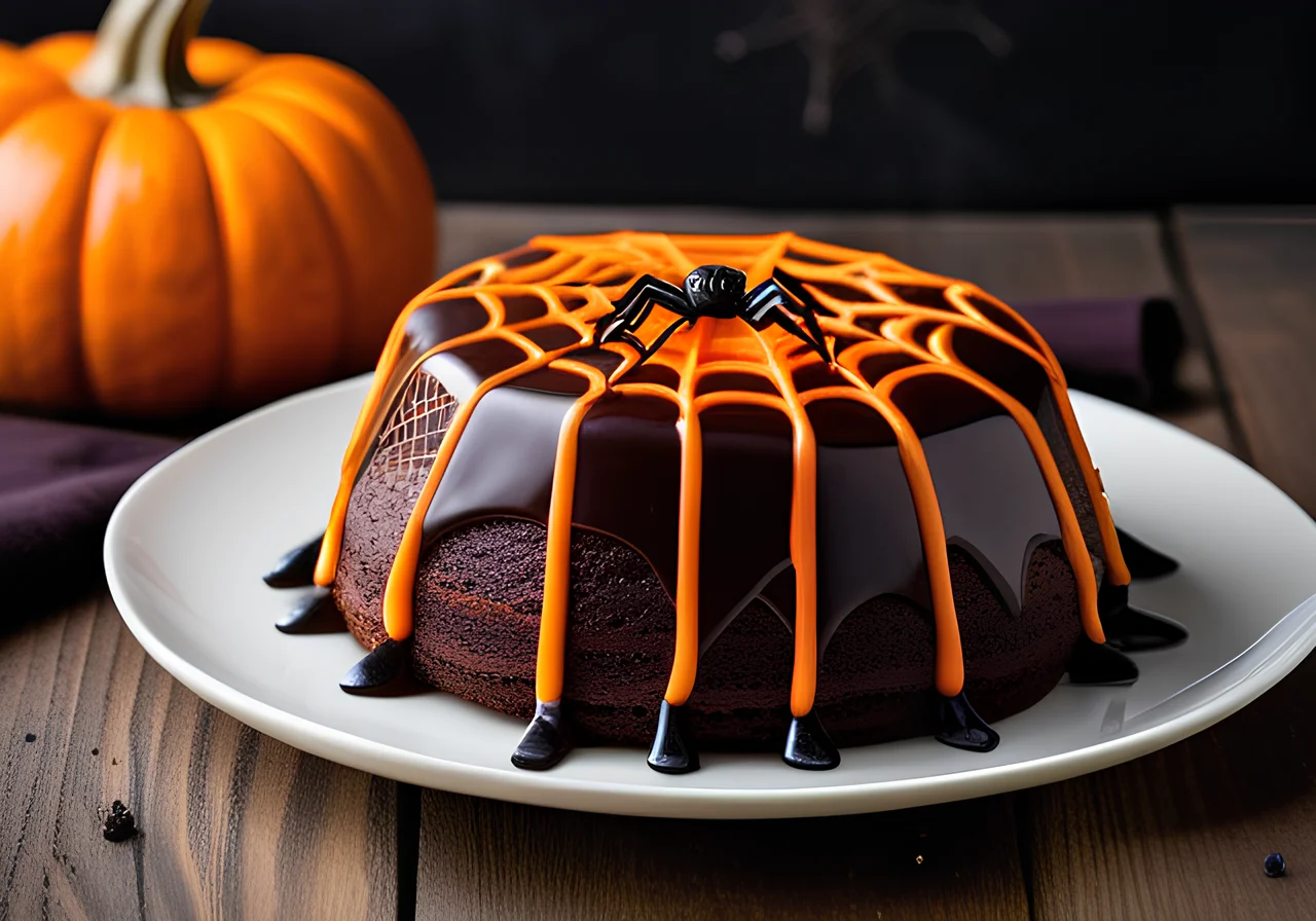 Halloween Spider Web Cake