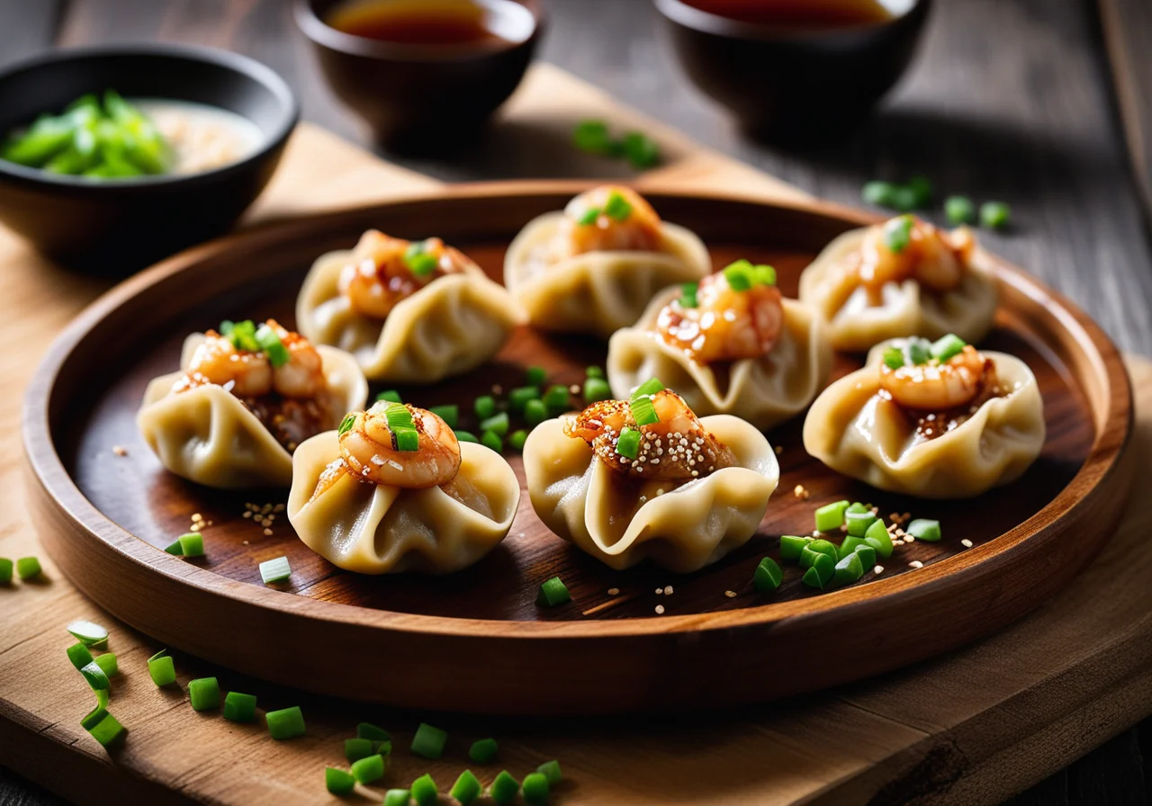 Asian Dumplings (Wan Tan) with Soy Sauce