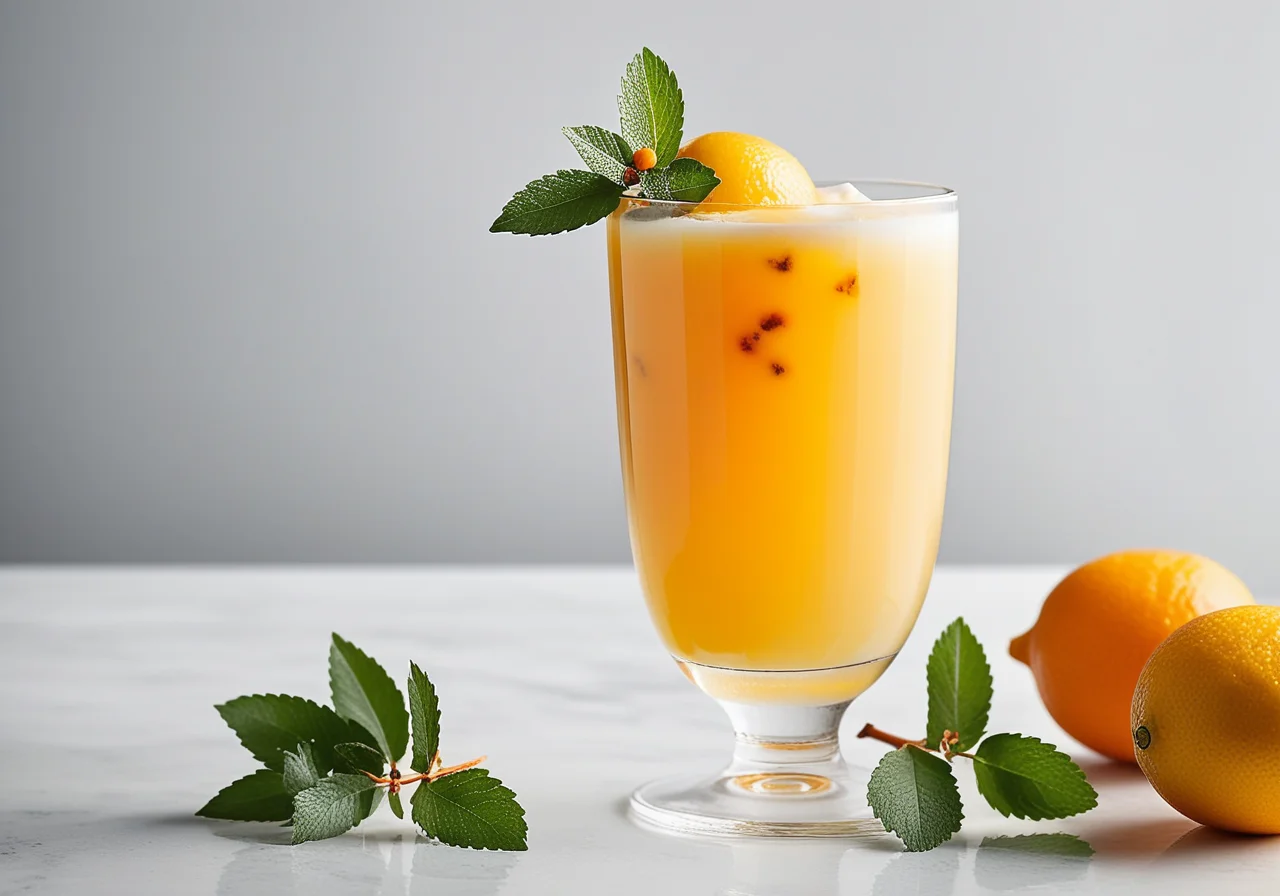 Buttermilk Sea Buckthorn Drink with Orange Juice