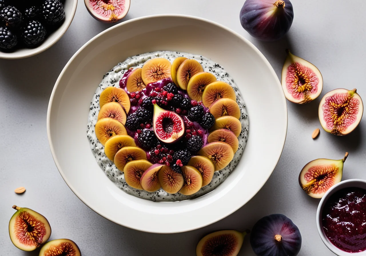 Chia Poppy Seed Pudding with Fruit and Yogurt