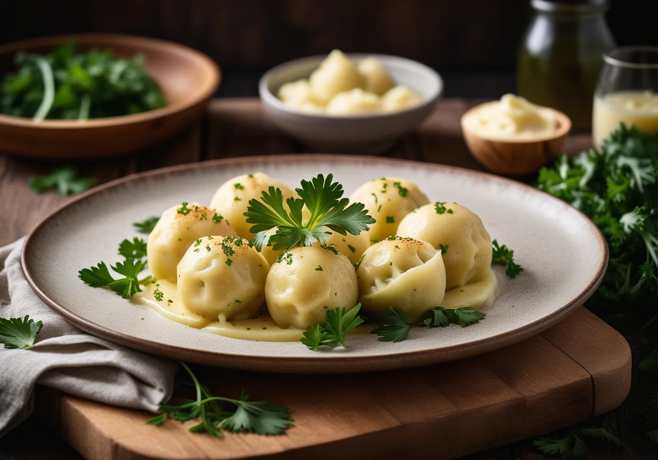 Potato Dumplings with Cabbage
