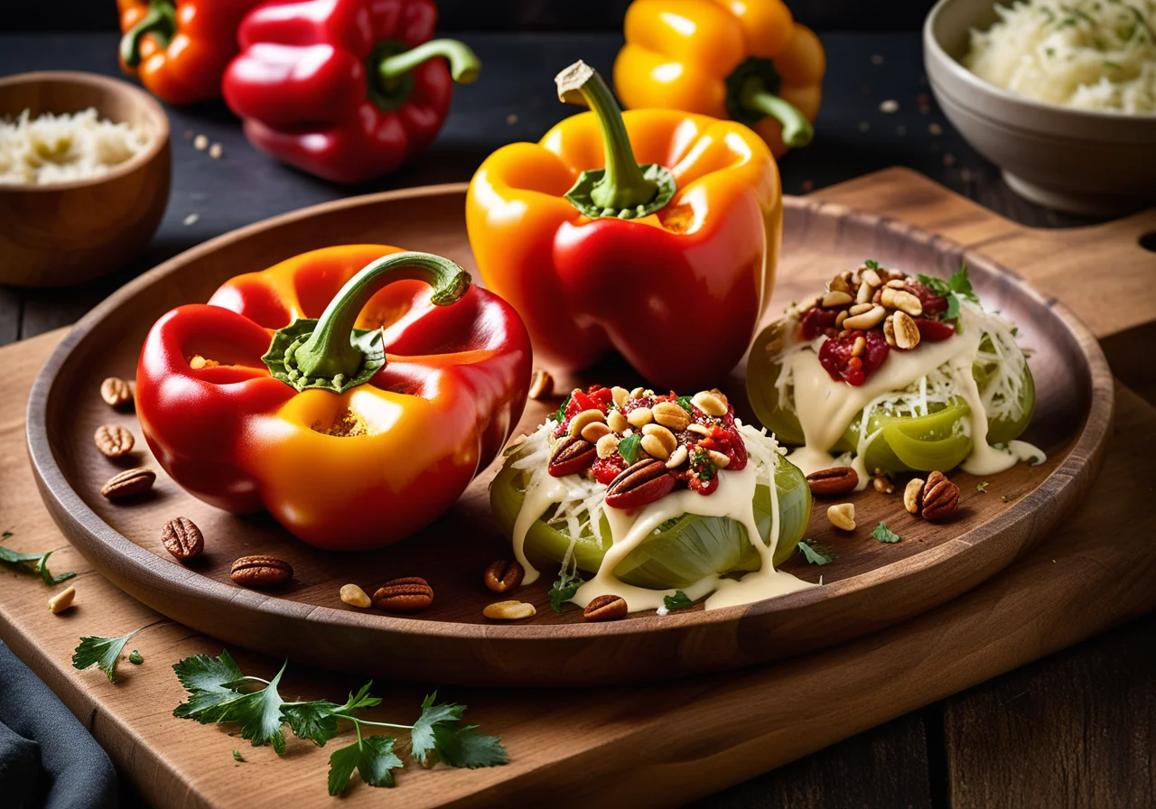 Paprika Bell Peppers Stuffed with Sauerkraut