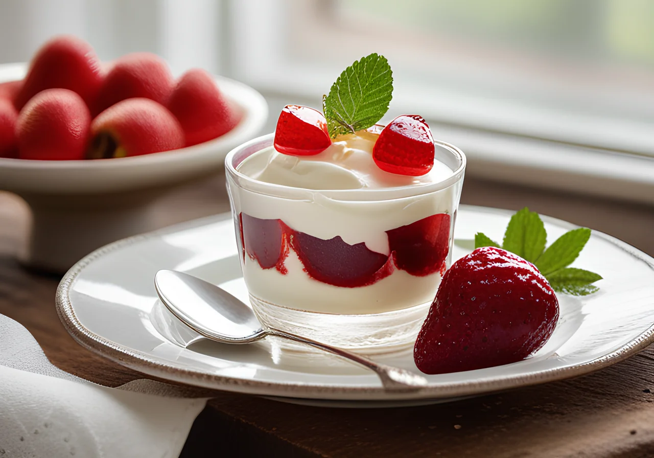 Lighthouse Cup (Quark Strawberry Jam Dessert)