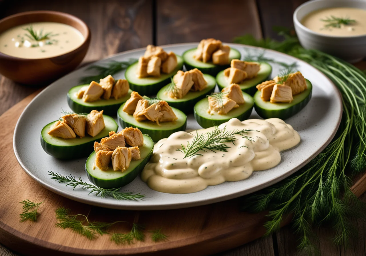 Cucumber with Chicken Filling