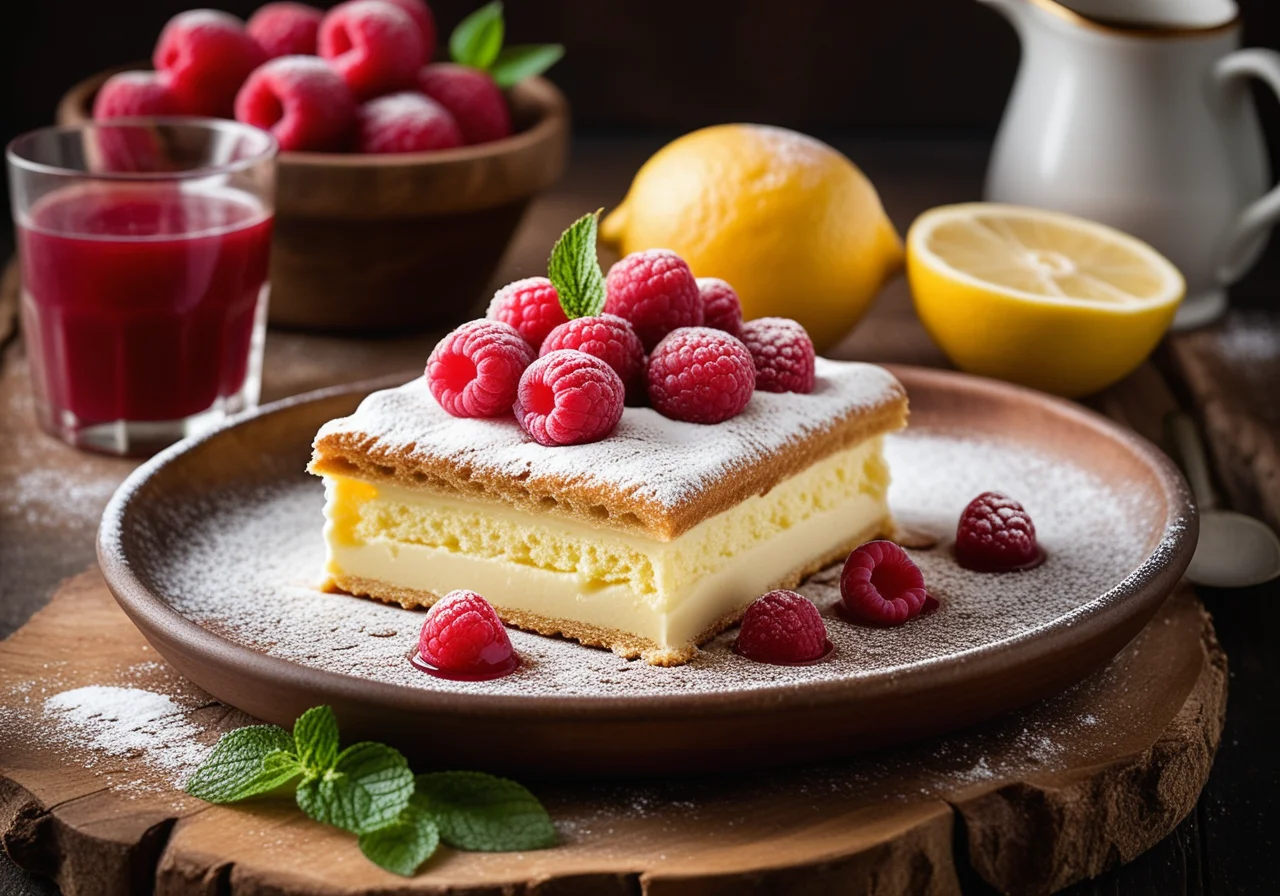 Oven Puff with Rhubarb Compote and Vanilla Ice Cream