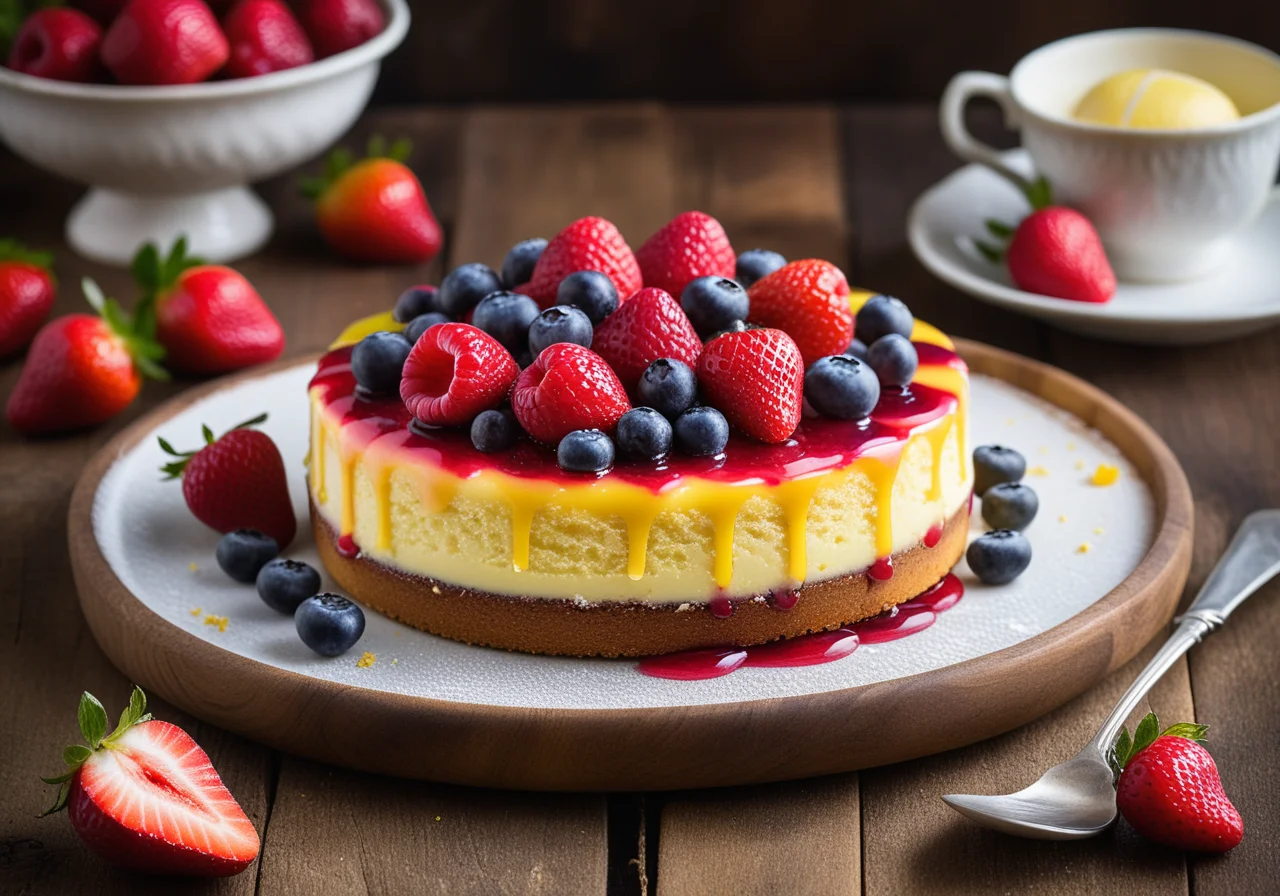 Lemon Quark Cake with Fruit
