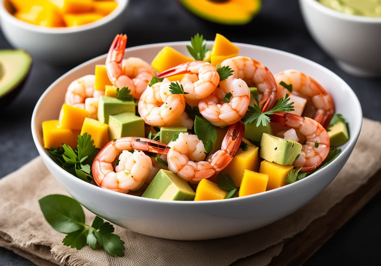 Shrimp Cocktail with Avocado and Mango
