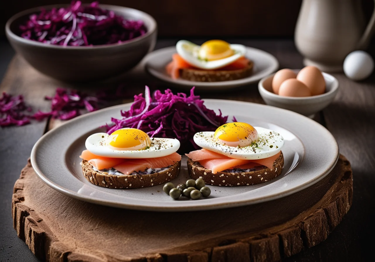 Doppeldecker with Smoked Salmon and Egg