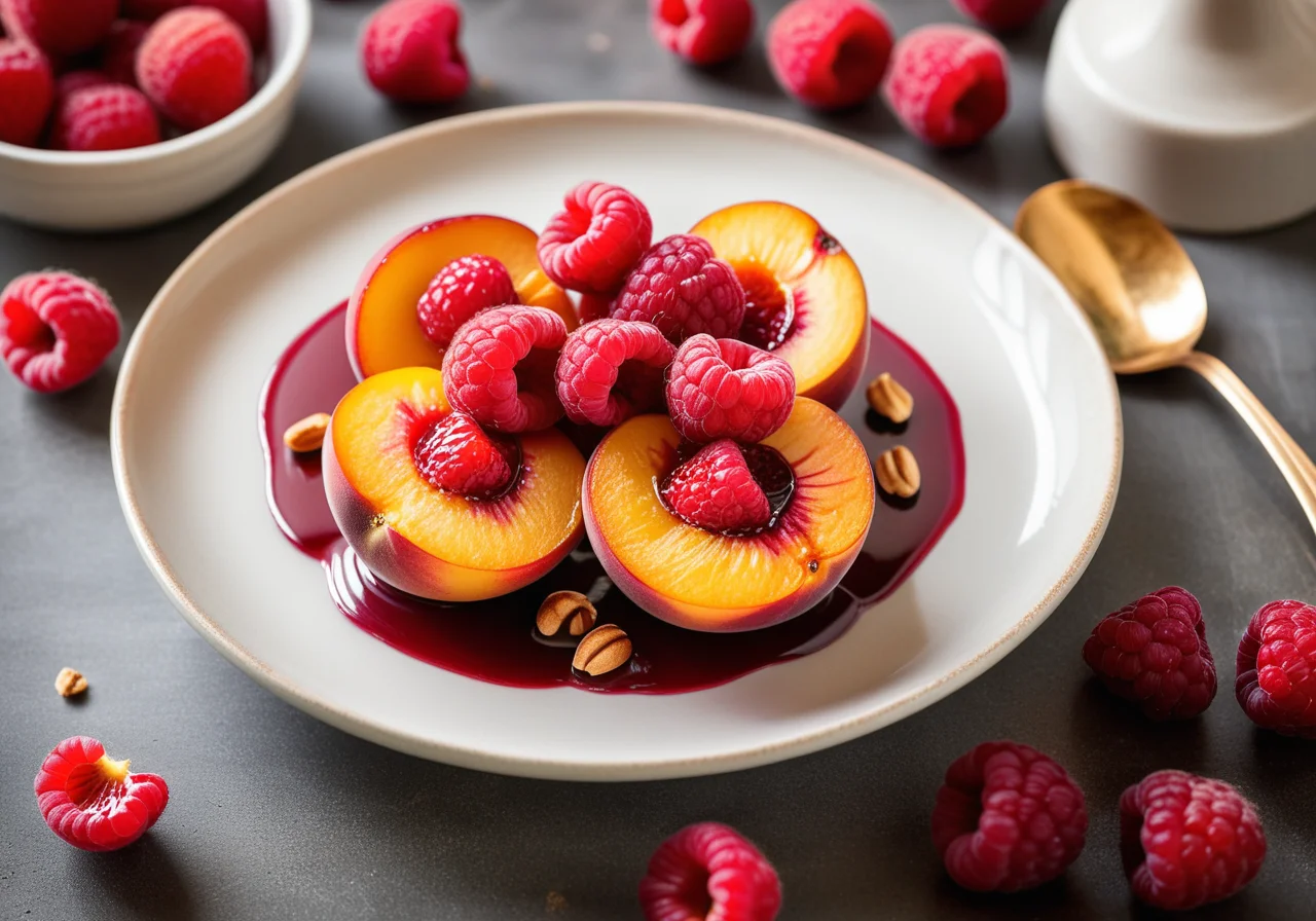 Baked Baiser Peaches