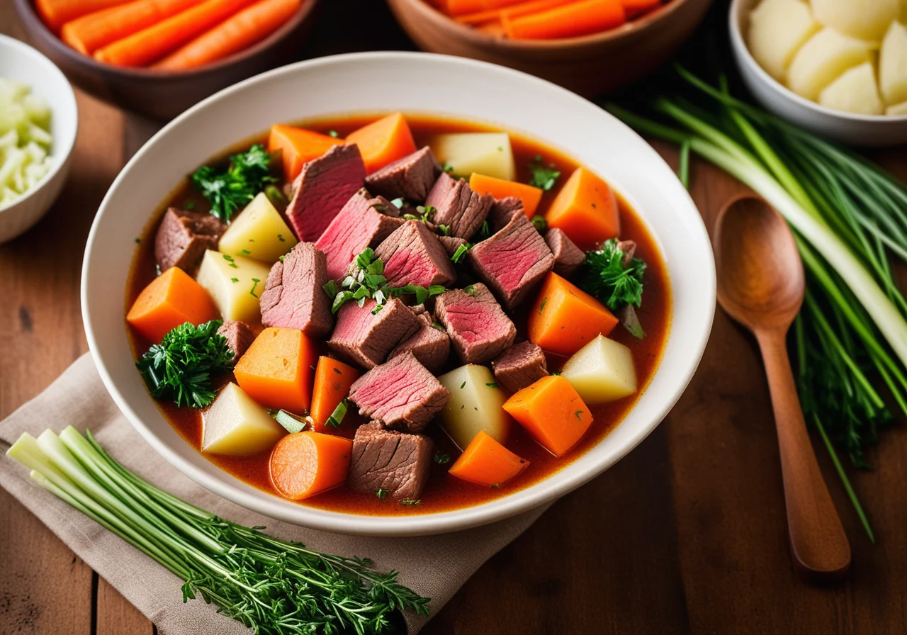 Colorful Vegetable Stew with Beef