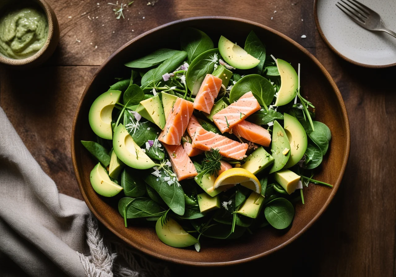 Asparagus Salad with Avocado and Salmon