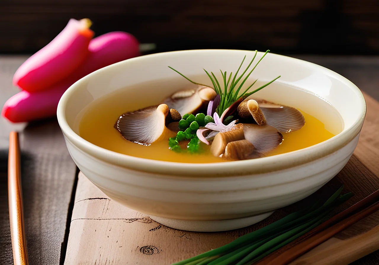 Shiitake, Scallion and Radish Soup