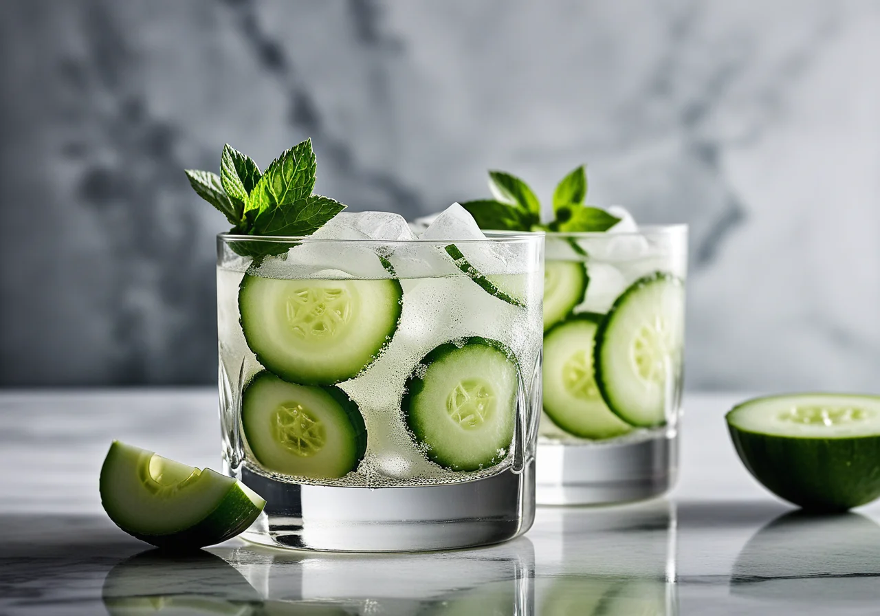 Cucumber drink with vodka