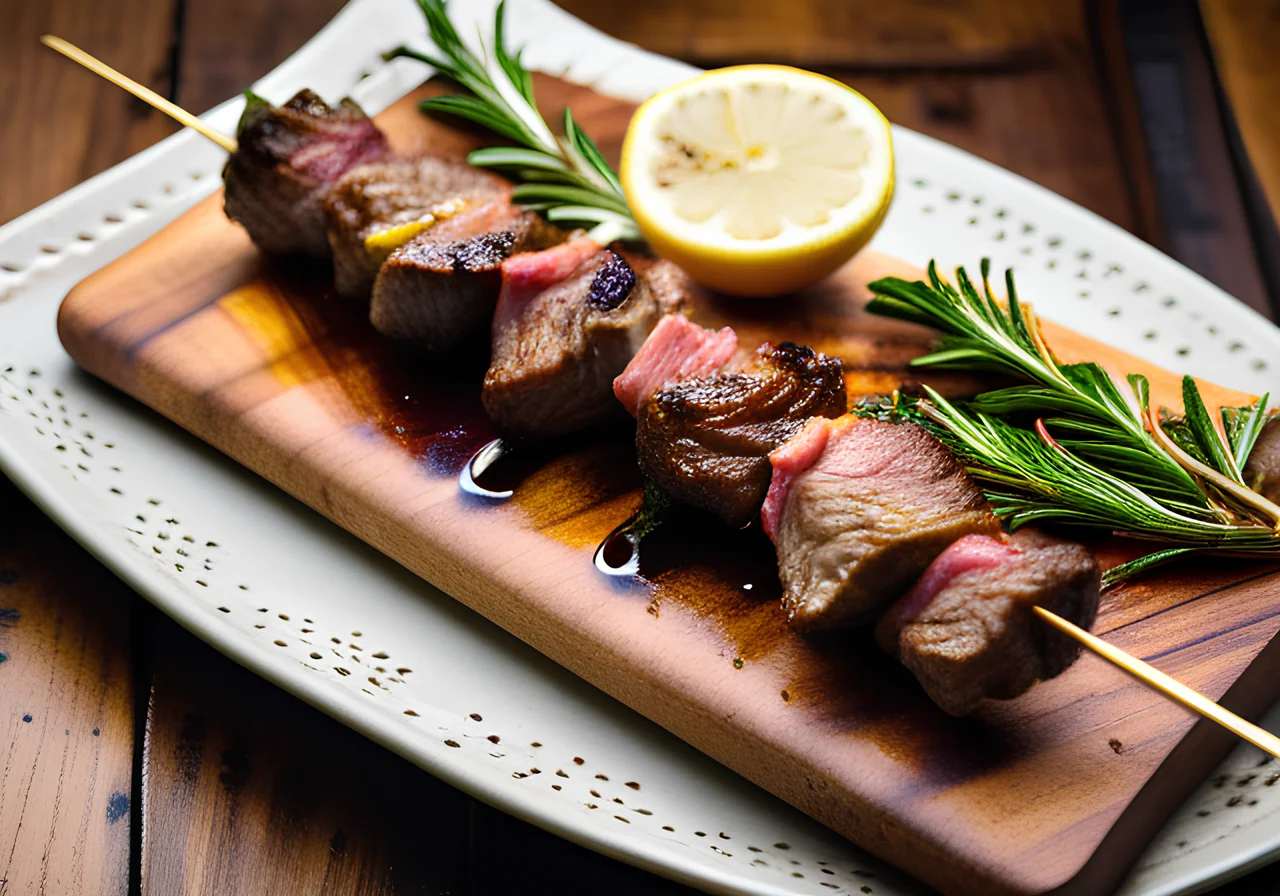Grilled Lamb Lemon Skewers