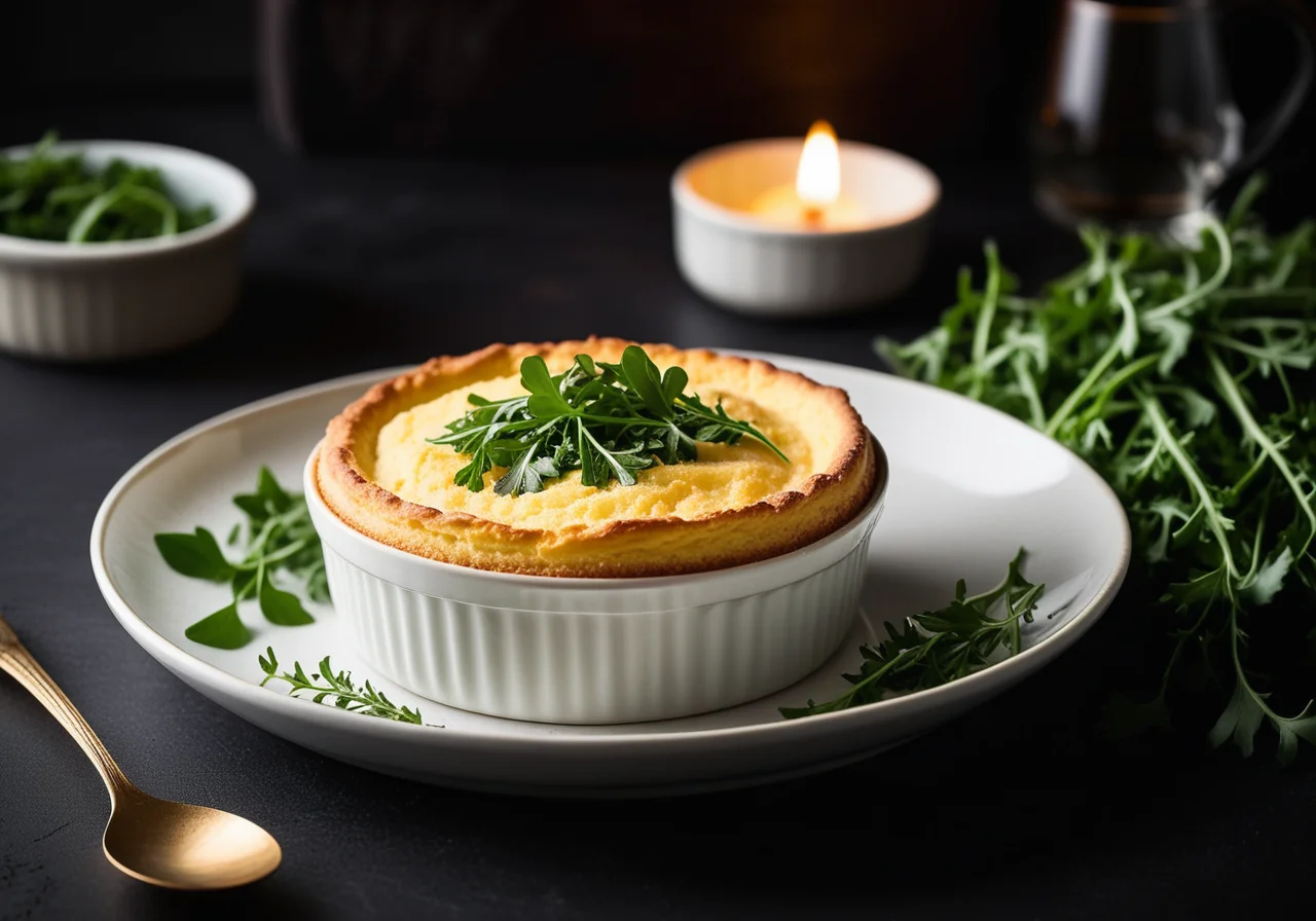 Potato Soufflé with Arugula