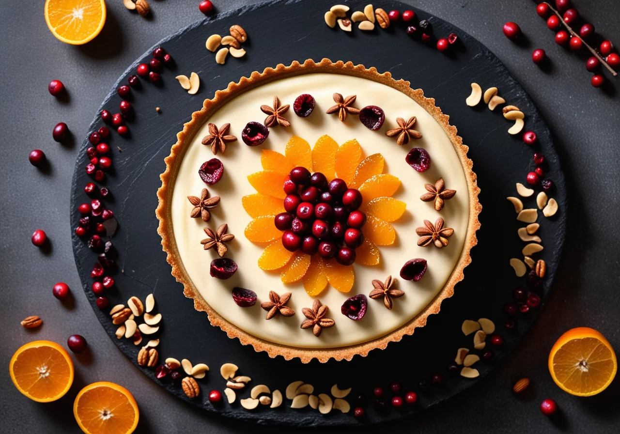 White Chocolate Tarts with Fruits and Nuts