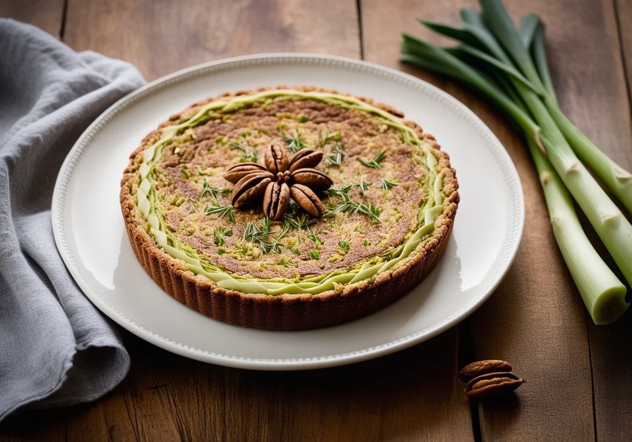 Leek Cake with Nuts