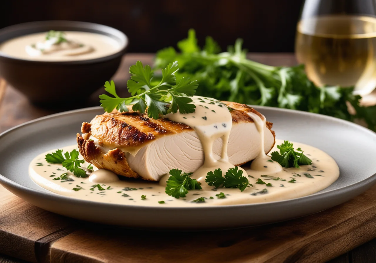 Chicken with Morel Cream Sauce