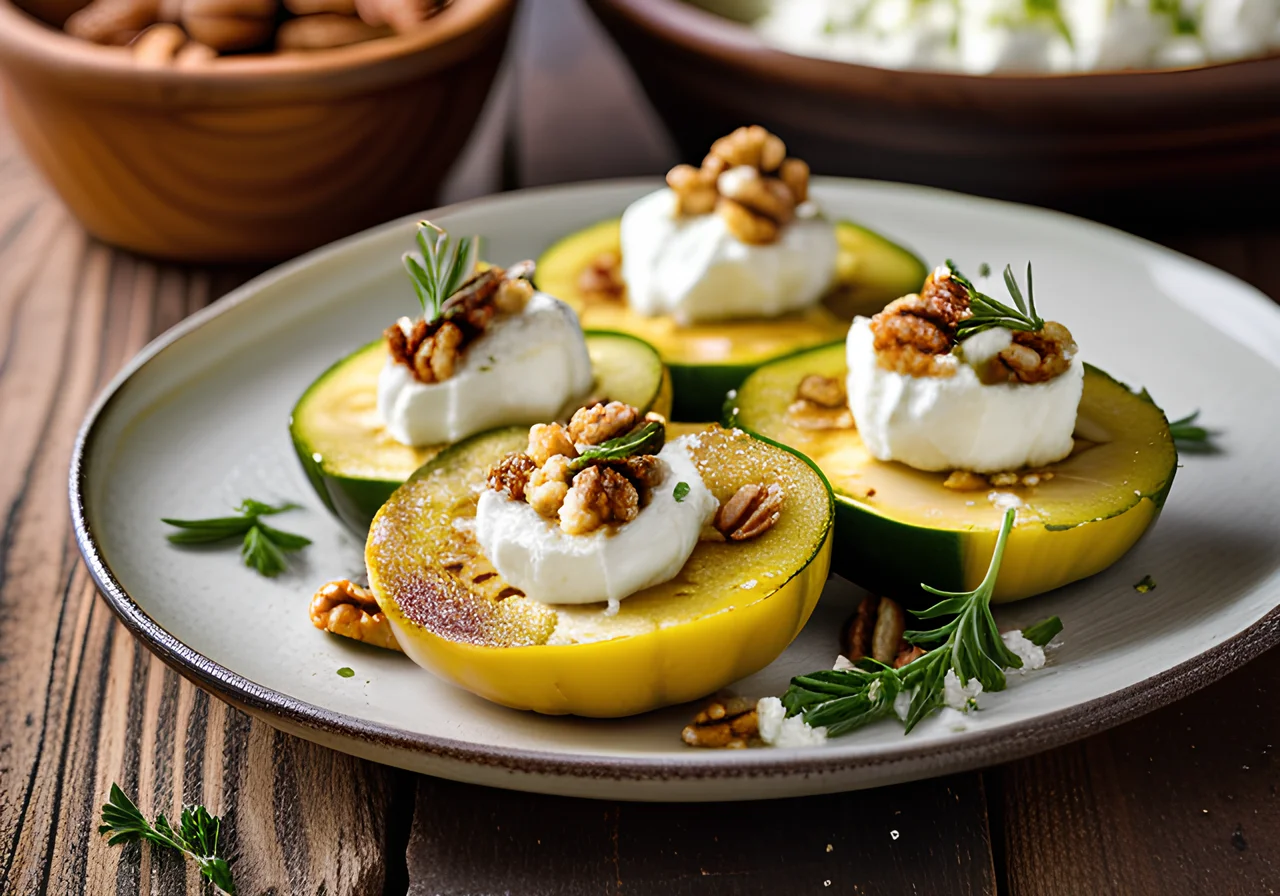 Round Zucchini with Sheep Cheese Filling
