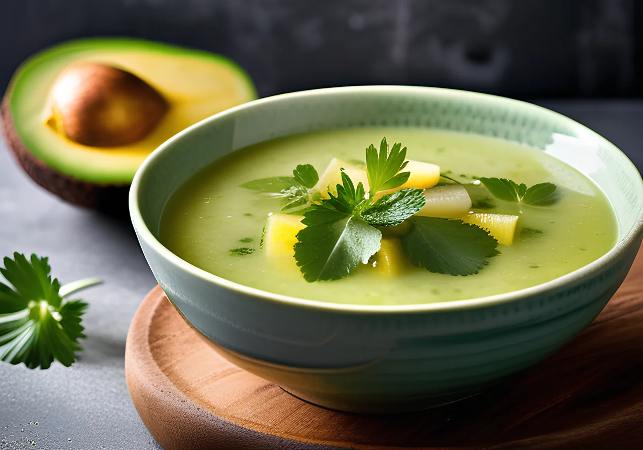 Cold Cucumber Soup with Pineapple