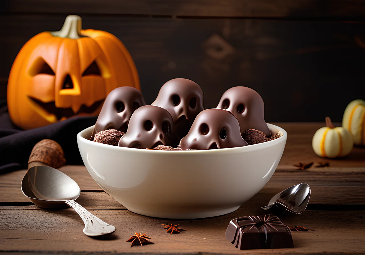 Halloween Chocolate Ghosts