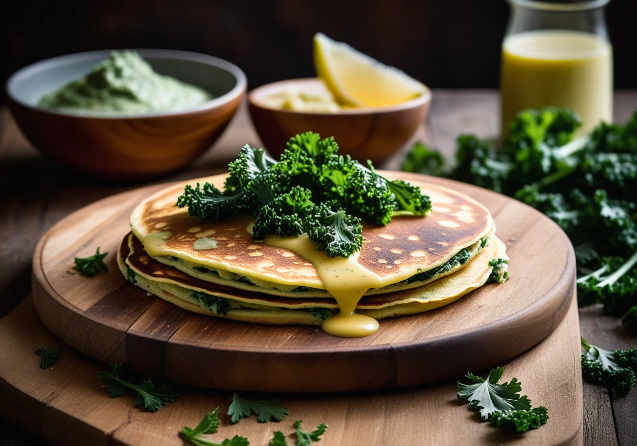Quark Pancakes with Kale