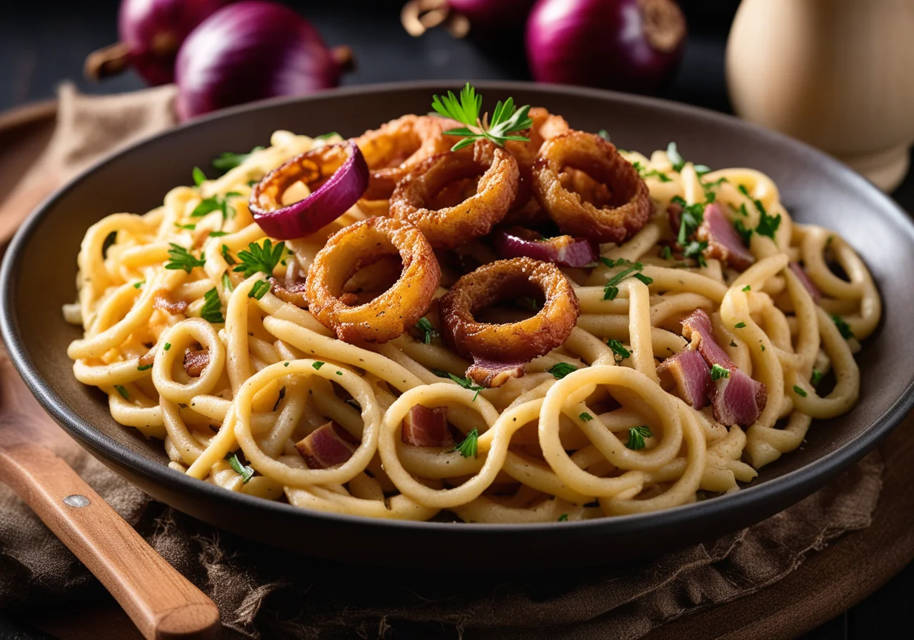 Spätzle with Ham and Onions