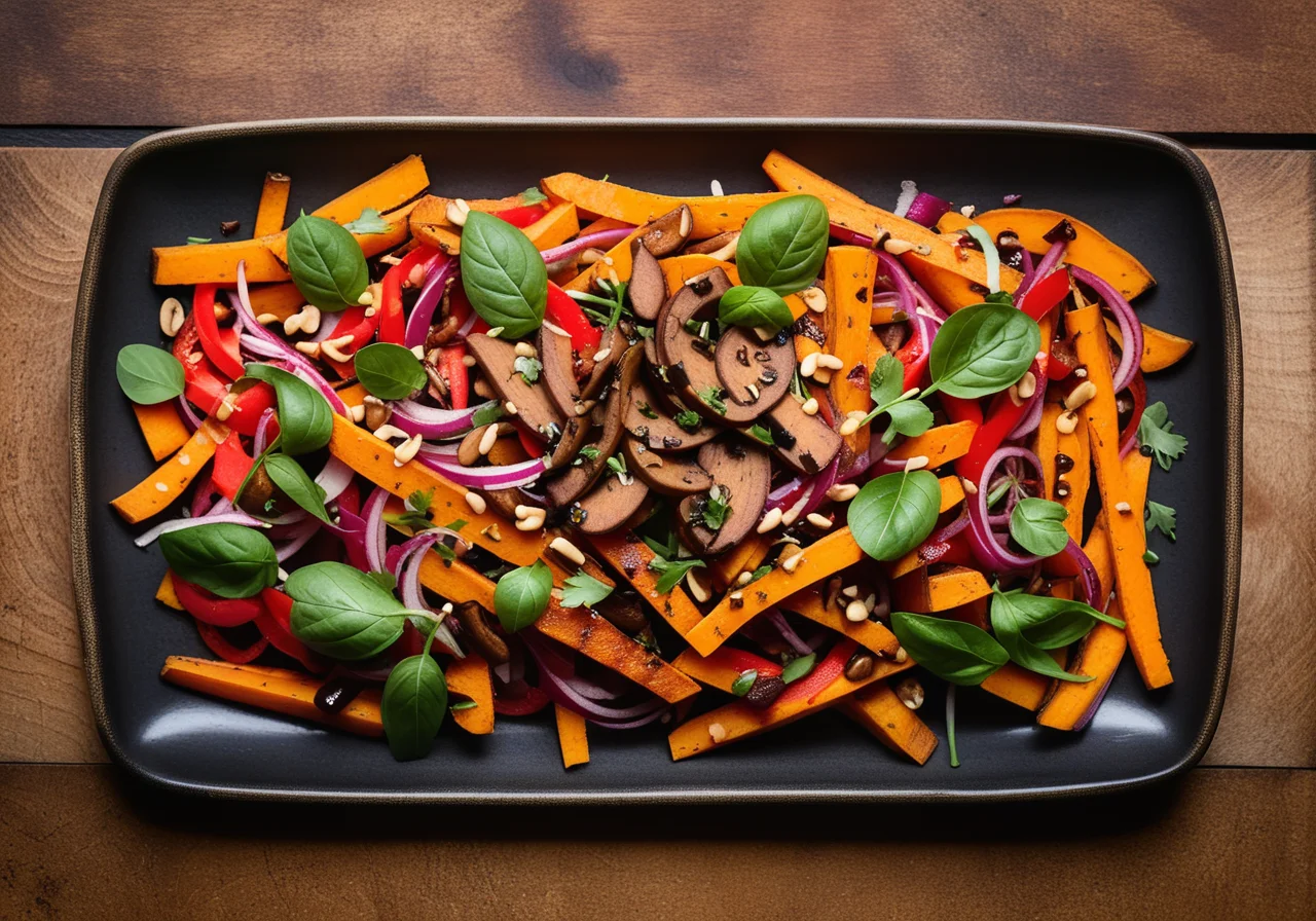 Sweet Potato, Bell Pepper and Mushroom Salad