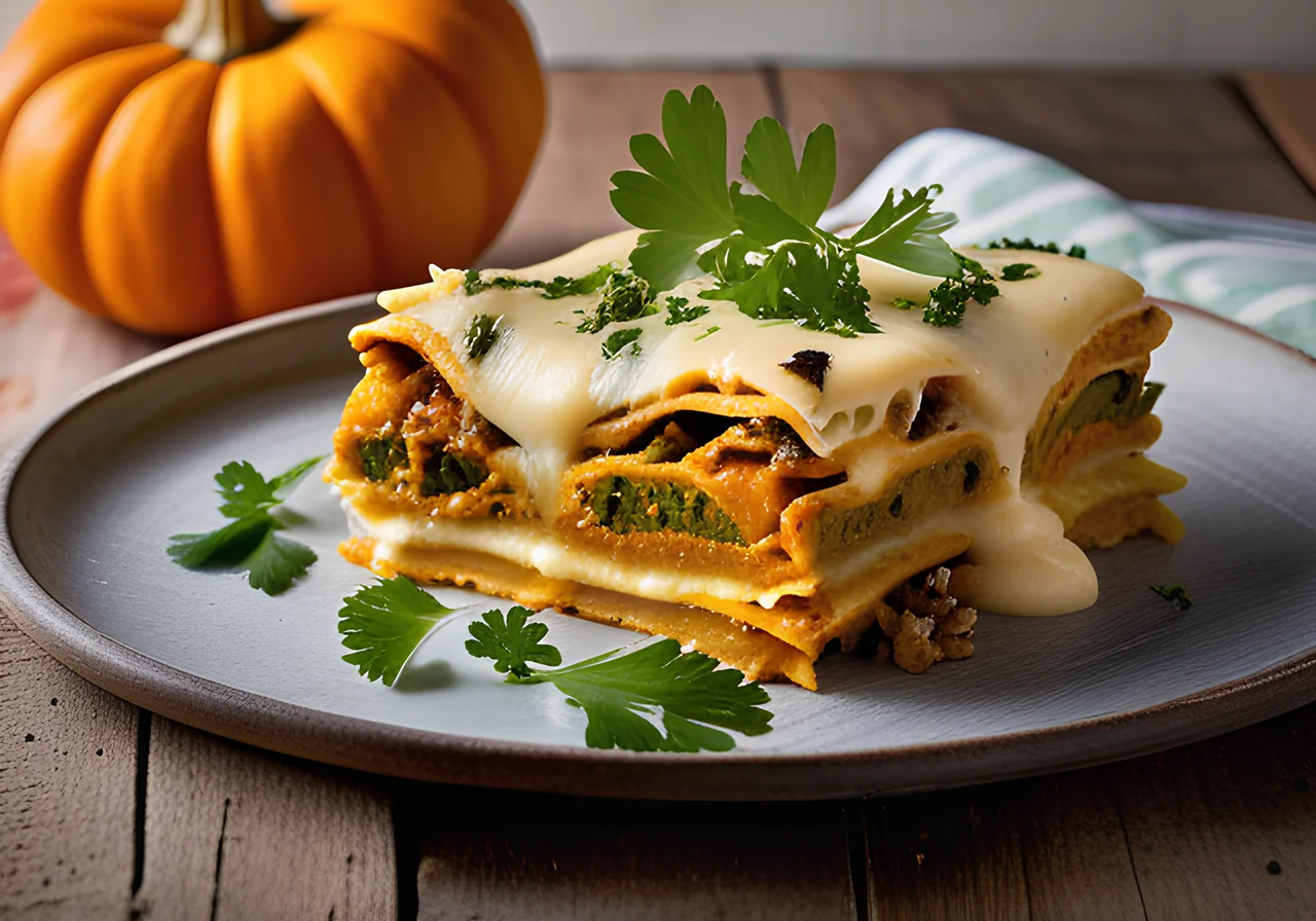 Pumpkin Lasagna with Sun-Dried Tomatoes