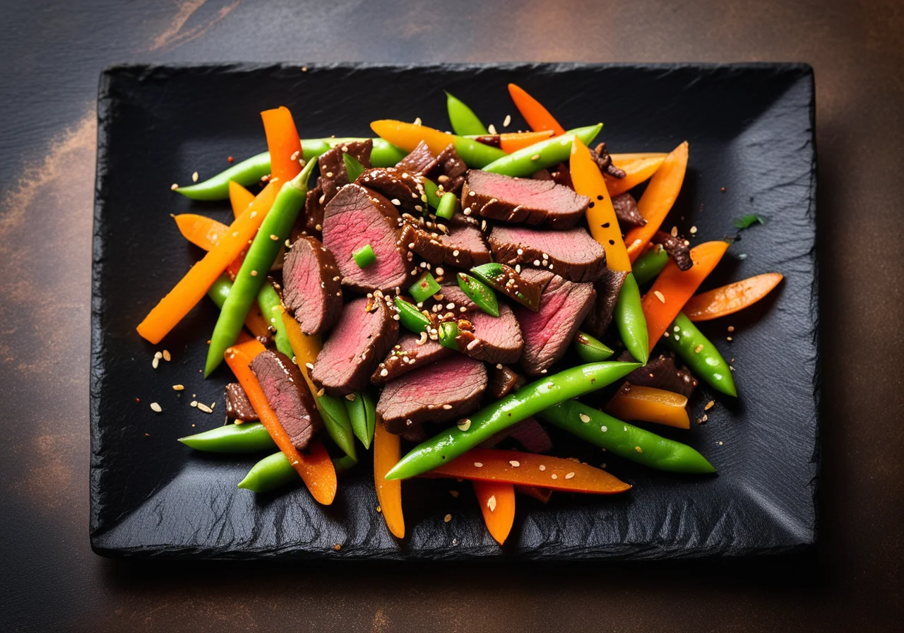 Beef Stir-Fry with Vegetables and Sesame
