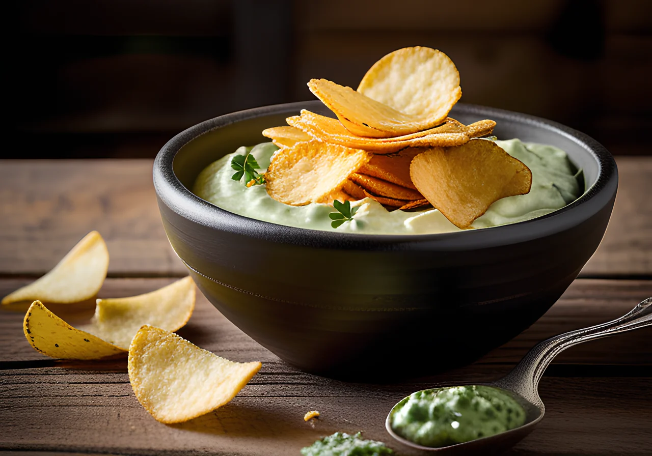 Potato Chips with Wild Garlic Dip