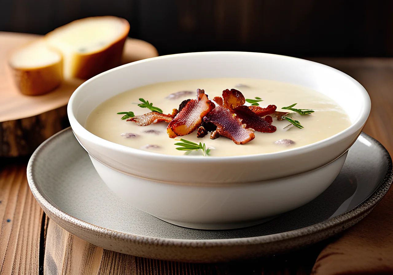 Potato Soup with Morels and Bacon