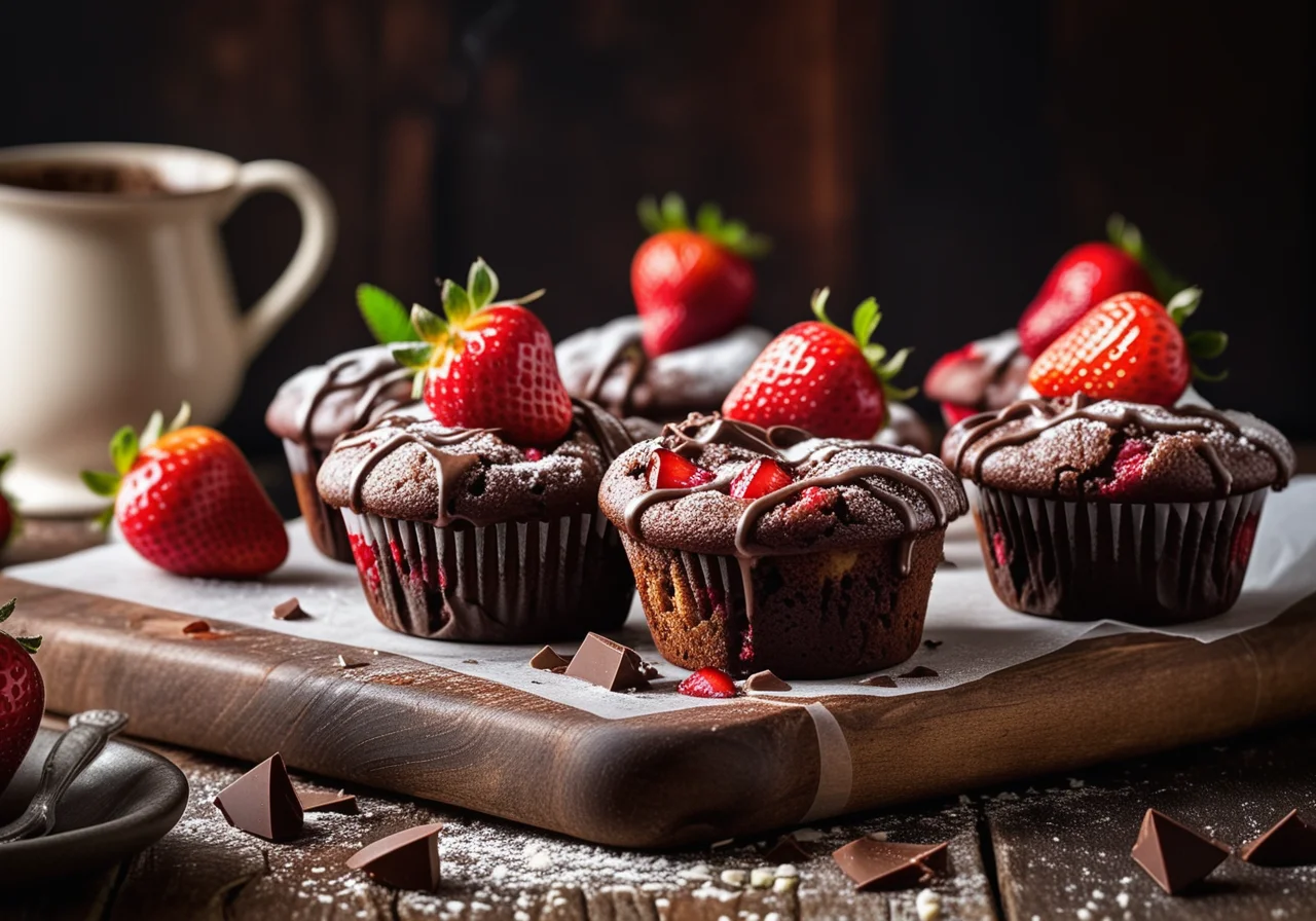 Chocolate Strawberry Muffins