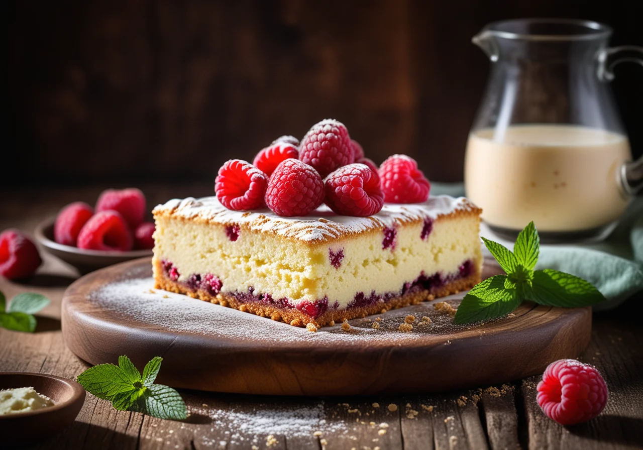 Raspberry Quark Cake