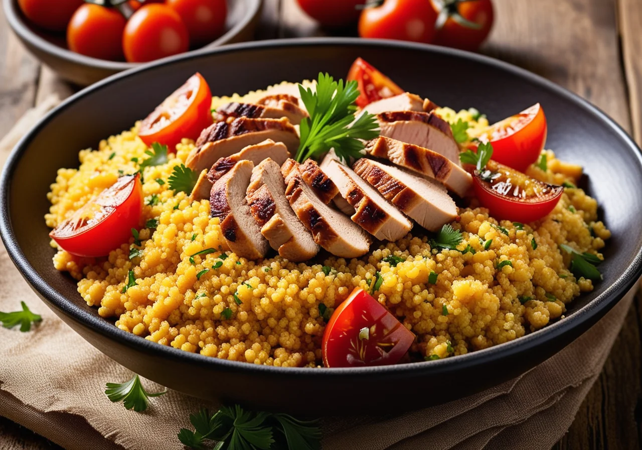 Couscous Salad with Chicken and Tomatoes