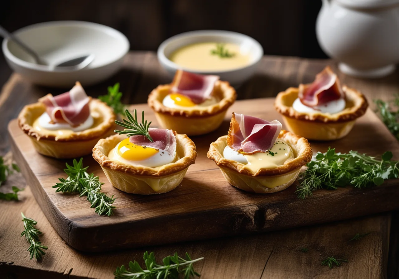 Filo Cups with Ham and Egg