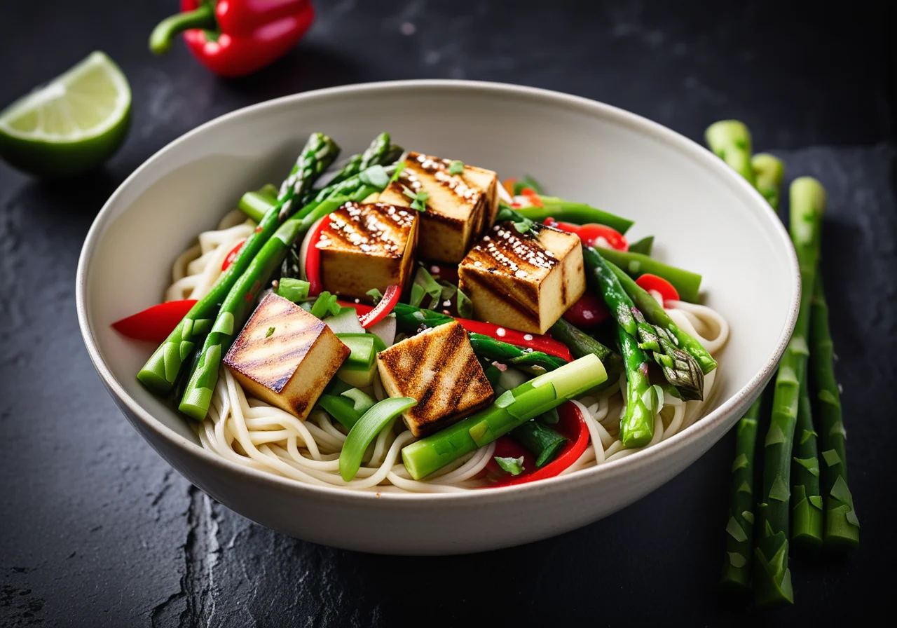 Stir-Fried Noodles with Spring Vegetables and Tofu